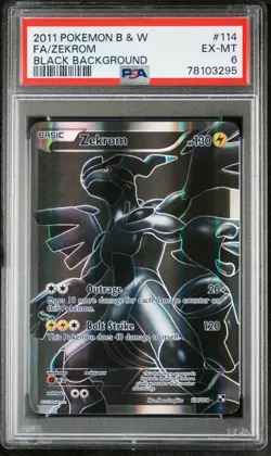 PSA 6 EX-MT Zekrom Black & White 114/114 Full Art Holo 2011 Graded Pokemon Card - Image 1