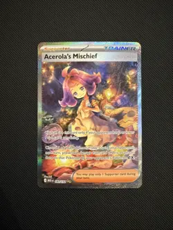 Pokemon TCG Acerola's Mischief Trainer Supporter Card Mega Evolutions SIR - Image 1