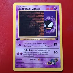 Sabrina's Gastly 96/132 Gym Challenge Regular First Edition Wotc Pokemon Card Lp - Image 1
