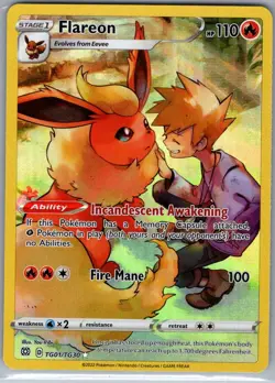 Flareon TG01/TG30 SWSH09: Brilliant Stars Trainer Gallery - Pokemon Card - NM - Image 1