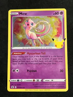 Mew 011/025 Holo Rare Pokemon 2021 Celebrations NM - Image 1