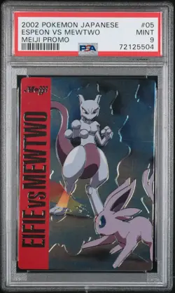 Espeon Vs Mewtwo 05 Meiji Promo Pokemon Japanese PSA 9 - Image 1