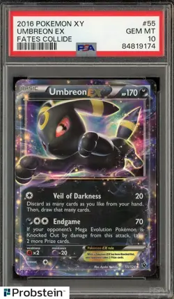 2016 Pokemon XY Fates Collide #55 Umbreon Ex PSA 10 GEM MINT - Image 1
