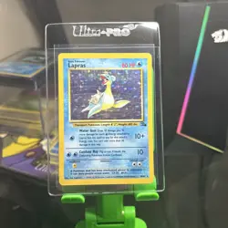 Pokemon TCG Lapras Fossil Holo Unlimited Rare Card 10/62 LP Condition - Image 1