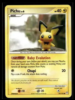 Pichu 93/123 Mysterious Treasures Common Pokemon - Image 1