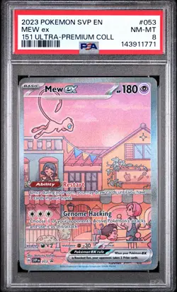 2023 POKEMON SVP EN-SV 151 UPC BLACK STAR PROMO #053 MEW ex PSA 8 - Image 1
