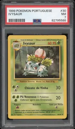 1999 Pokemon PORTUGUESE Unlimited Base Set Ivysaur 30/102 PSA 7 NM - Image 1