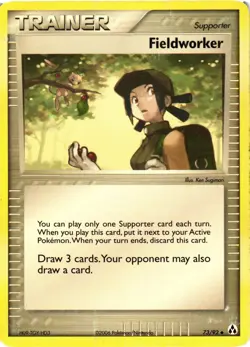 Pokemon TCG Fieldworker 73/92 Uncommon Legend Maker DMG - Image 1
