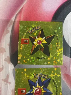 2001 Taps Gold Holo Starmie Staryu Horsea Seadra Pog Stickers Pokemon Non-TCG - Image 5