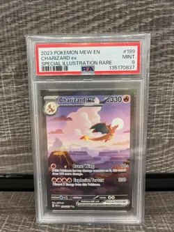 2023 Pokemon 151 Charizard ex #199 Special Illustration Rare PSA 9 Mint - Image 1