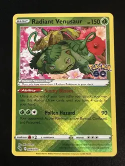Radiant Venusaur 004/078 Pokemon GO Holo Near Mint - Image 1