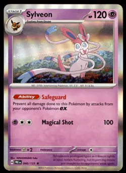 Sylveon 040/131 Holo Rare Prismatic Evolutions Pokemon Holo Near Mint - Image 1