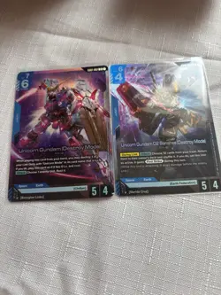 Gundam Card Game Unicorn Gundam Destroy Mode & 02 Banshee GD01-002 & 003 LR - Image 1