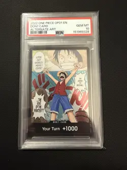 2022 One Piece OP01 Romance Dawn Don!! Alternate Art - PSA 10 - Image 1