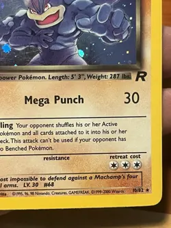 Pokemon Dark Machamp Team Rocket Holo Rare Unlimited 70 HP Card 10/82 English - Image 2
