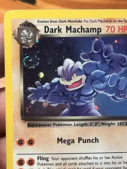 Pokemon Dark Machamp Team Rocket Holo Rare Unlimited 70 HP Card 10/82 English - Image 3