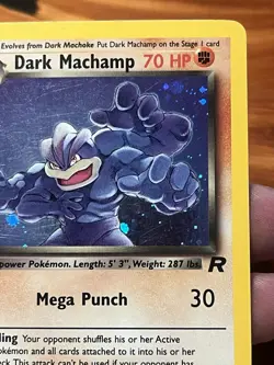 Pokemon Dark Machamp Team Rocket Holo Rare Unlimited 70 HP Card 10/82 English - Image 4
