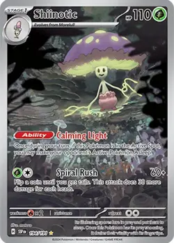 Pokemon TCG Shiinotic 194/191 2024 Surging Sparks Illustration Rare Card - NM - Image 1