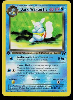 Pokemon Card - Dark Wartortle Team Rocket 46/82 1st Edition Uncommon - Image 1