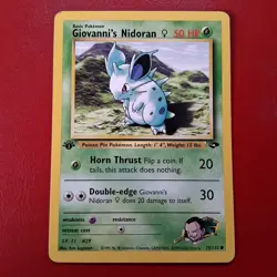 Giovanni's Nidoran F 75/132 Gym Challenge Regular First Edition Pokemon Card LP - Image 1
