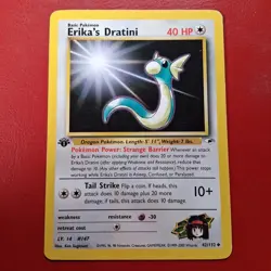 Erika's Dratini 042/132 Gym Heroes Regular First Edition Pokemon Card LP Wotc - Image 1
