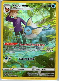 Vaporeon TG02/TG30 SWSH09: Brilliant Stars Trainer Gallery - Pokemon Card - NM - Image 1