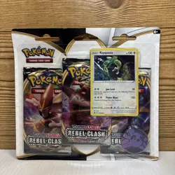 Pokemon TCG Sword Shield Rebel Clash 3 Booster Pack Blister Rayquaza Promo 820650806858 - Image 1