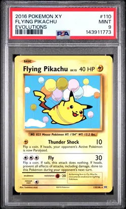 2016 POKEMON XY EVOLUTIONS #110 FLYING PIKACHU PSA 9 - Image 1