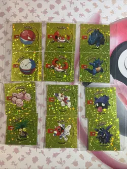 2001 Taps Gold Holo 12 Rhydon Electrode & Many More Pog Stickers Pokemon Non-TCG - Image 1