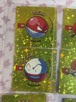 2001 Taps Gold Holo 12 Rhydon Electrode & Many More Pog Stickers Pokemon Non-TCG - Image 2