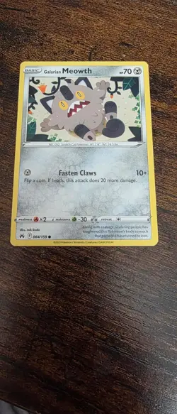 Galarian Meowth 084/159 Common Crown Zenith Pokemon Near Mint - Image 1
