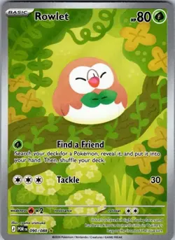 Pokemon Rowlet Illustration Rare Full Art Near Mint Perfect Order 090/088 - Image 1