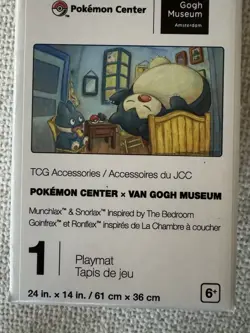 Munchlax & Snorlax "Bedroom" Playmat/Mouse Pad—Pokemon Center × Van Gogh Museum - Image 1