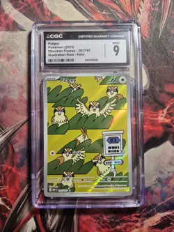 Pokemon Pidgey - 207/197 - SV03: Obsidian Flames Illustration Rare CGC 9 - Image 1