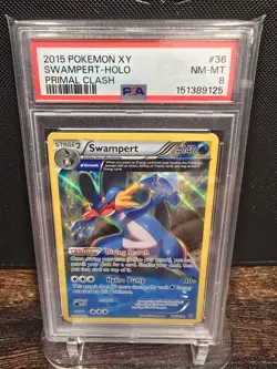 PSA 8 2015 POKEMON XY PRIMAL CLASH SWAMPERT-HOLO 36 - Image 1