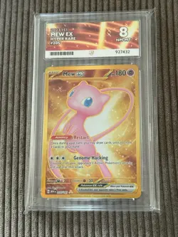 Pokemon 151 Mew EX Ultra Premium Collection PSA 8 Metal Card 205/165 - Image 1