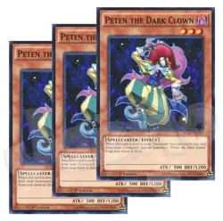 Yugioh - Peten the Dark Clown x 3 - 1st Edition NM - Plus Free Holo Card - Image 1