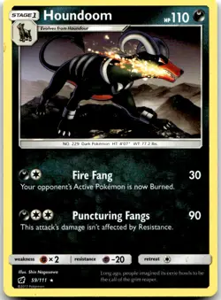 Pokemon Houndoom Crimson Invasion SM04 #59/111 Rare LP SET FILLER!! - Image 1