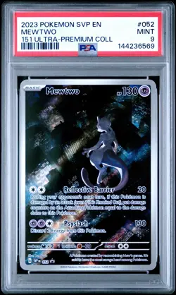 2023 POKEMON SVP EN-SV 151 UPC BLACK STAR PROMO #052 MEWTWO PSA 9 - Image 1