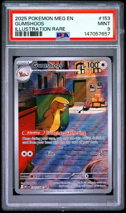 PSA 9 GUMSHOOS 153/132 ILLUSTRATION RARE MEG EN-MEGA EVOLUTION POKEMON - Image 1