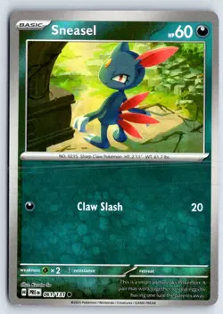 Sneasel (Poke Ball Pattern) 061/131 Holo Prismatic Evolutions Pokemon Holo NM - Image 1