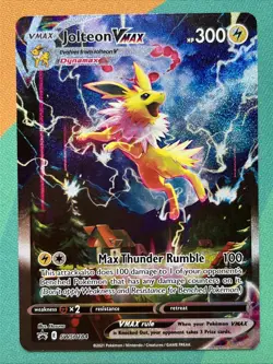 [OC] Pokemon Card - Jolteon VMAX - Regular Alt Art (SWSH184) Black Star Promo NM - Image 1