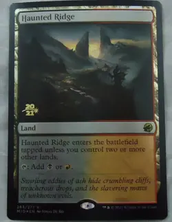 Haunted Ridge Foil Prerelease Card MID Magic The Gathering NM Midnight Hunt - Image 1