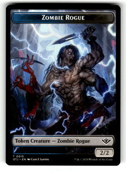Zombie Rogue Token 15 Normal T Outlaws of Thunder Junction LP - Image 1