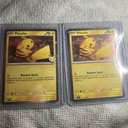 Pikachu 051/162 Temporal Forces Pokemon Day 2026 Cosmo Holo Promo (LOT OF 2) NM - Image 1