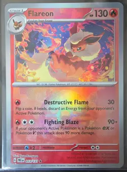 Pokemon Flareon Poke Ball Pattern 013/131 Sv: Prismatic Evolutions Holo 130 HP - Image 1