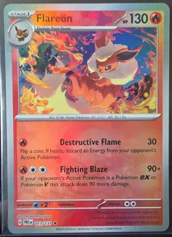 Pokemon Flareon Poke Ball Pattern 013/131 Sv: Prismatic Evolutions Holo 130 HP - Image 2