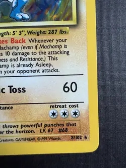 Pokemon TCG Machamp Base Set 8/102 1st Edition Holo Rare 1999 WOTC English - Image 5