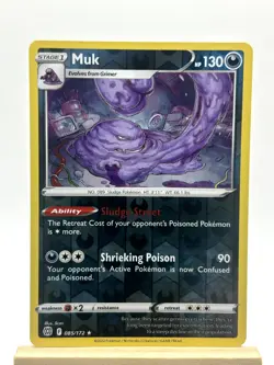 Muk 085/172 Rare Brilliant Stars Pokemon Reverse Holo Near Mint - Image 1