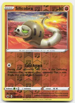 Silicobra 107/202 Common Sword & Shield Pokemon Reverse Holo Lightly Played - Image 1
